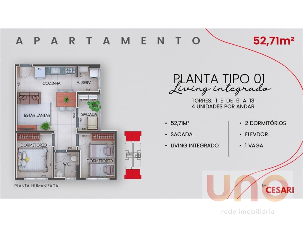 Apartamento à venda com 2 quartos, 1 suíte, 1 vaga e 65m² no Vila Planalto, Campo Grande (MS) — foto 12 de 16