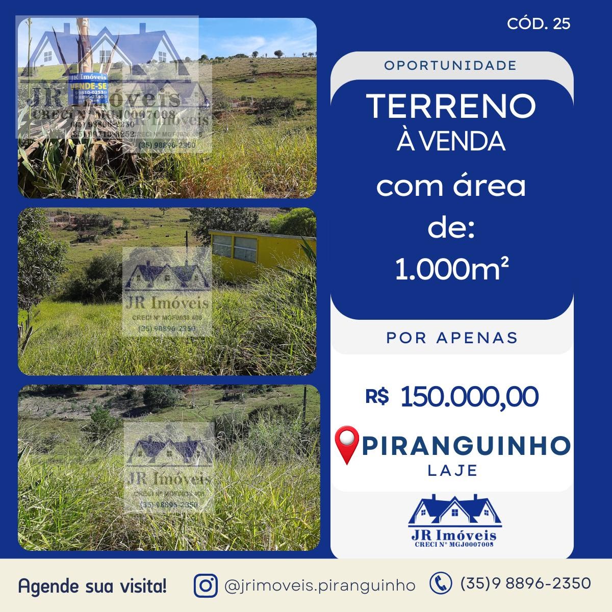 Terreno à venda com 1000m² de terreno no Bairro Laje, Piranguinho — foto principal