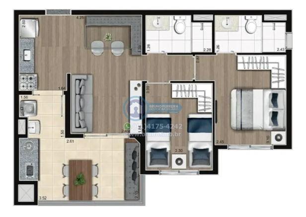 Apartamento à venda com 2 quartos, 2 banheiros, 1 vaga e 56m² no Vila Maria, São Paulo (SP) — foto 8 de 9
