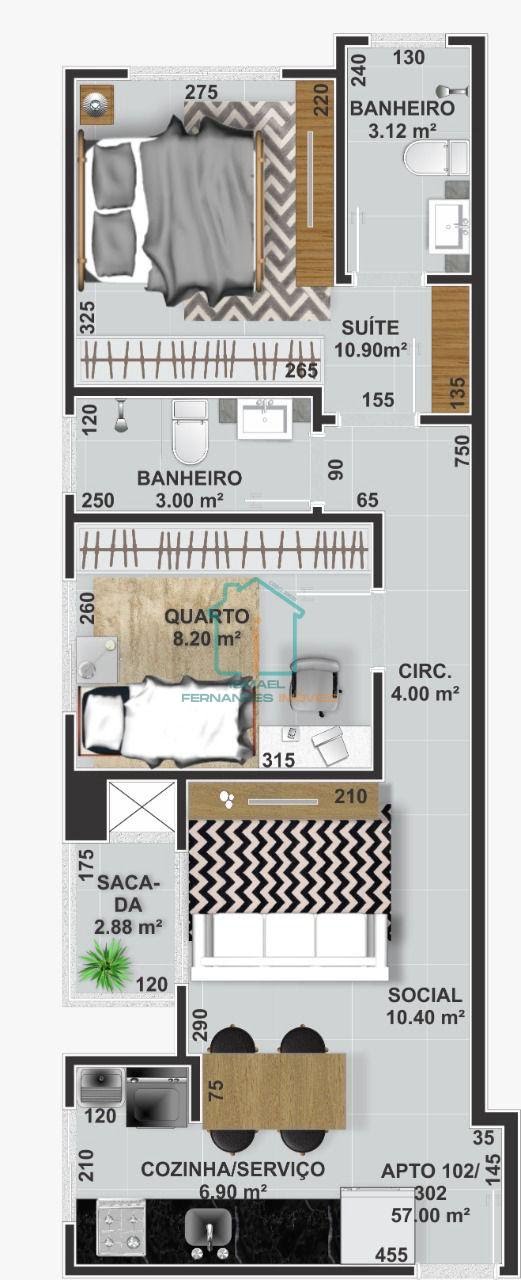 Apartamento, 2 quartos, 57 m² - Foto 10