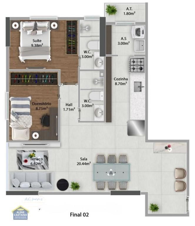 Apartamento à venda com 2 quartos, 1 suíte, 2 vagas e 67m² no Vila Guilhermina, Praia Grande (SP) — foto 20 de 20