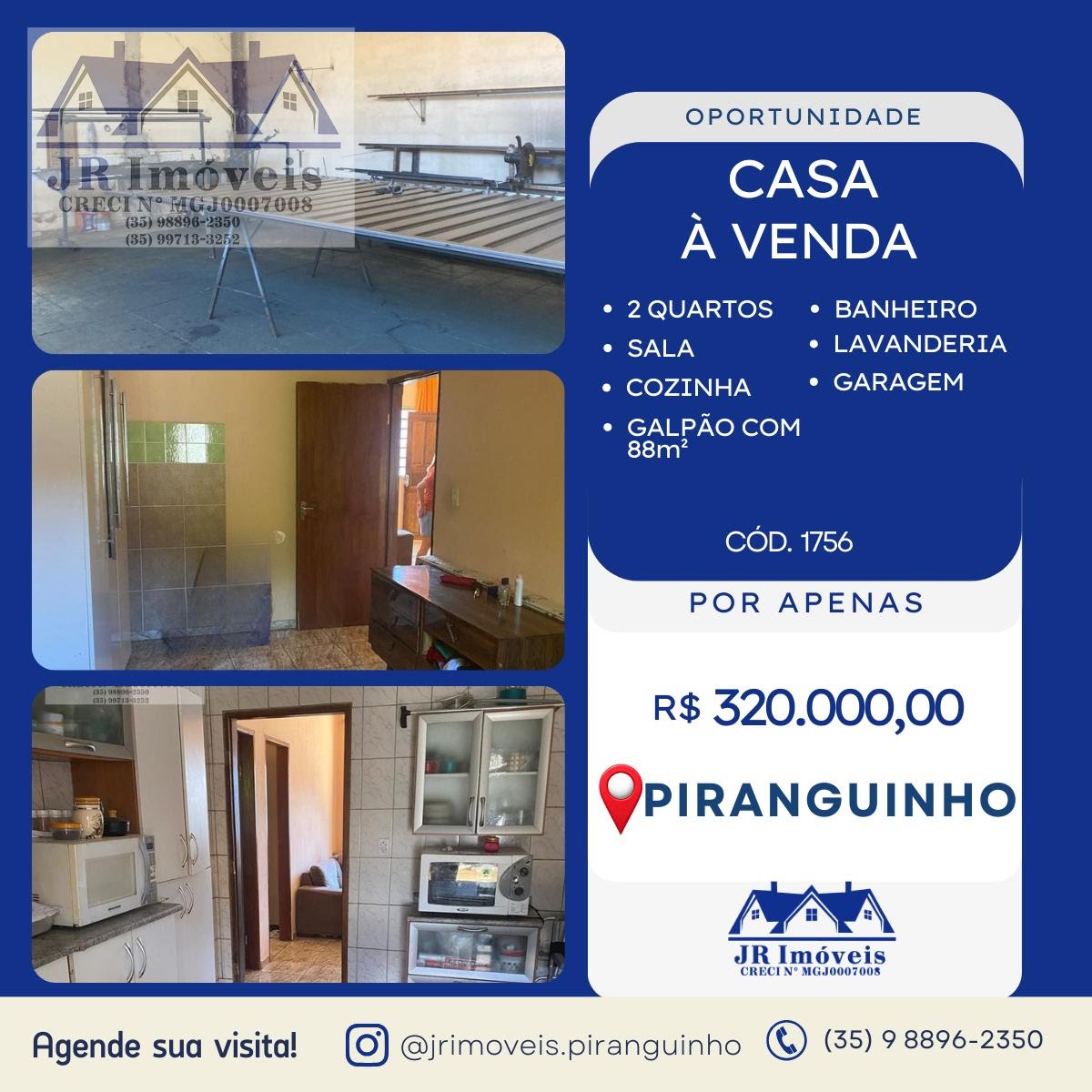 Casa à venda com 2 quartos, 1 banheiro e 268m² no Centro, Piranguinho — foto principal