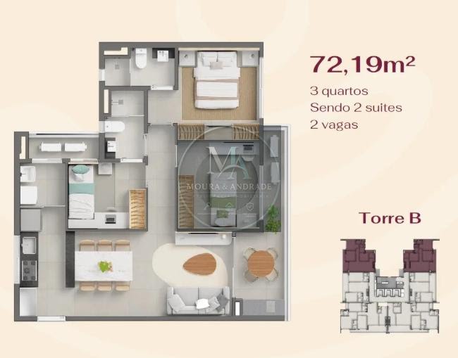 Apartamento à venda com 2 quartos, 2 suítes, 1 vaga e 64m² no Engenheiro Luciano Cavalcante, Fortaleza (CE) — foto 15 de 18