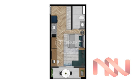 Planta 02 - 29 82m² - studio