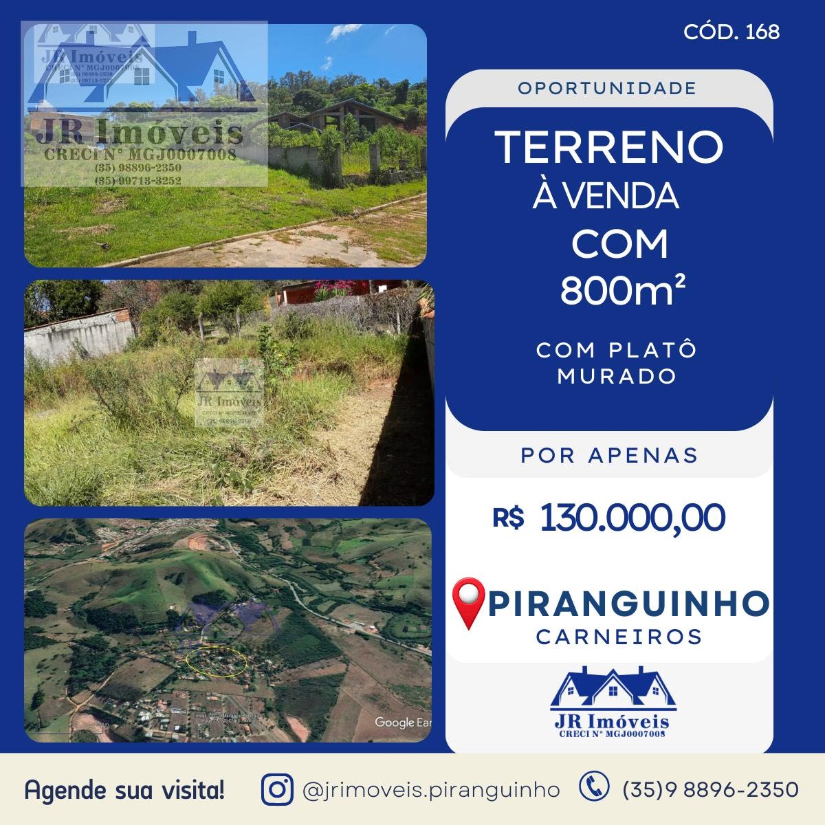 Terreno à venda com 800m² de terreno no Carneiros, Piranguinho — foto principal