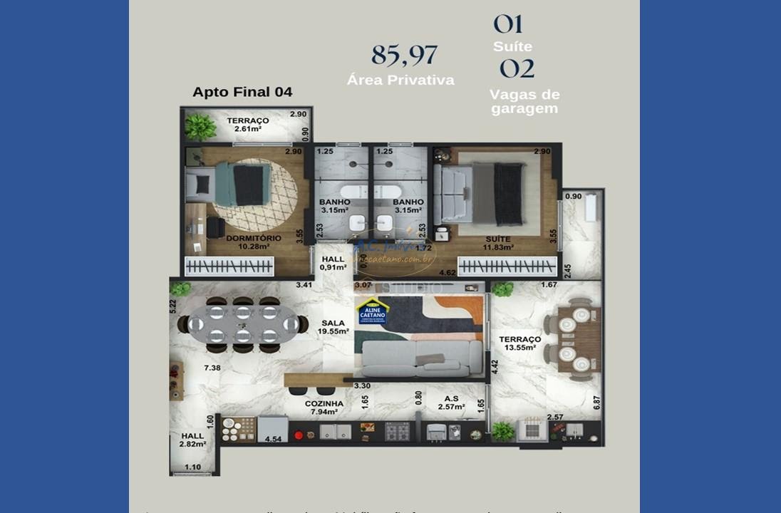 Apartamento à venda com 2 quartos, 1 suíte, 2 vagas e 82m² no Aviação, Praia Grande (SP) — foto 6 de 11