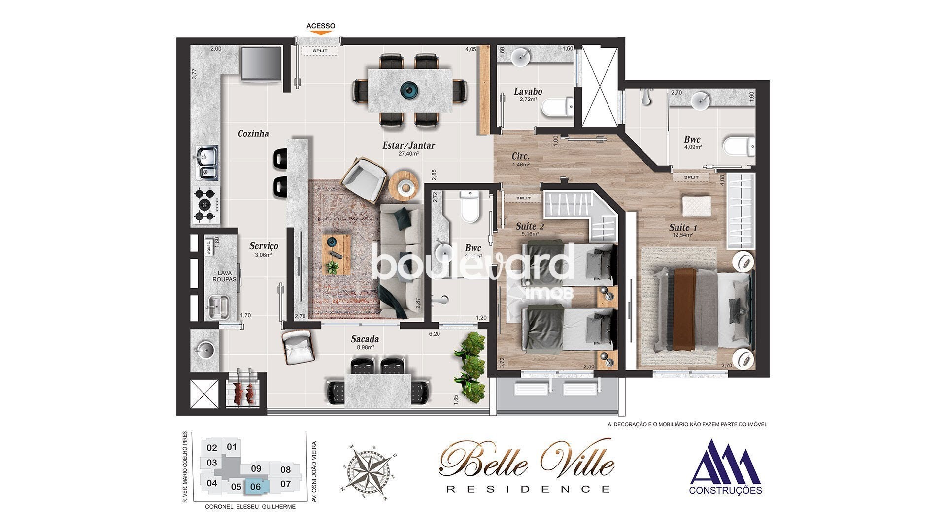 Apartamento à venda com 3 quartos, 1 suíte, 2 vagas e 105m² no Campinas, São José (SC) — foto 13 de 14