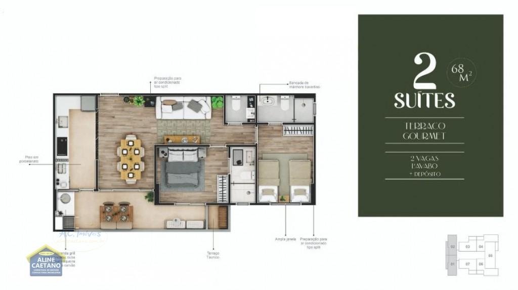 Apartamento à venda com 2 quartos, 2 suítes, 2 vagas e 69m² no Canto do Forte, Praia Grande (SP) — foto 21 de 28