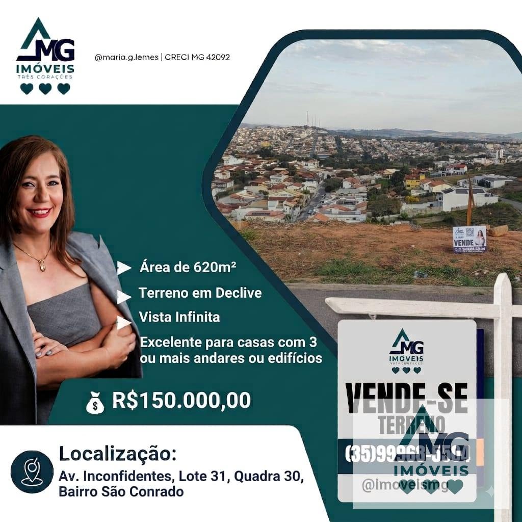 Terreno à venda com 632m² de terreno no São Conrado, Três Corações — foto principal