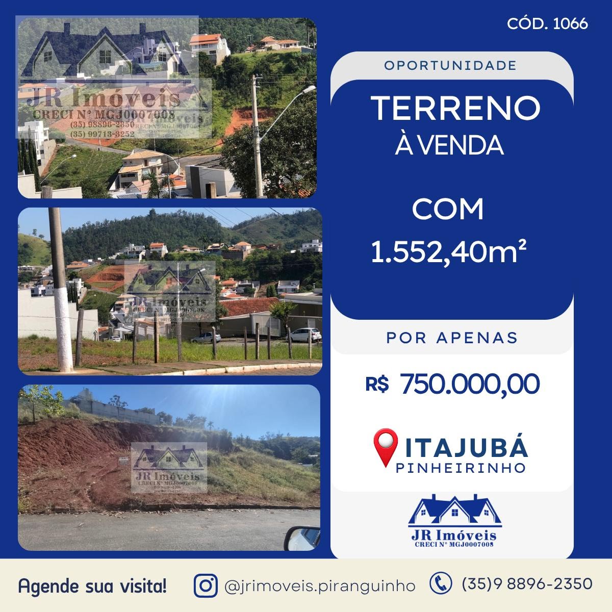 Terreno à venda com 1552m² de terreno no Pinheirinho, Itajubá — foto principal
