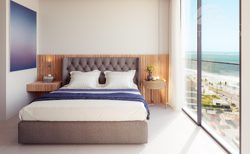 Aquarela: obra prima arquitetura, estilo vida à beira-mar