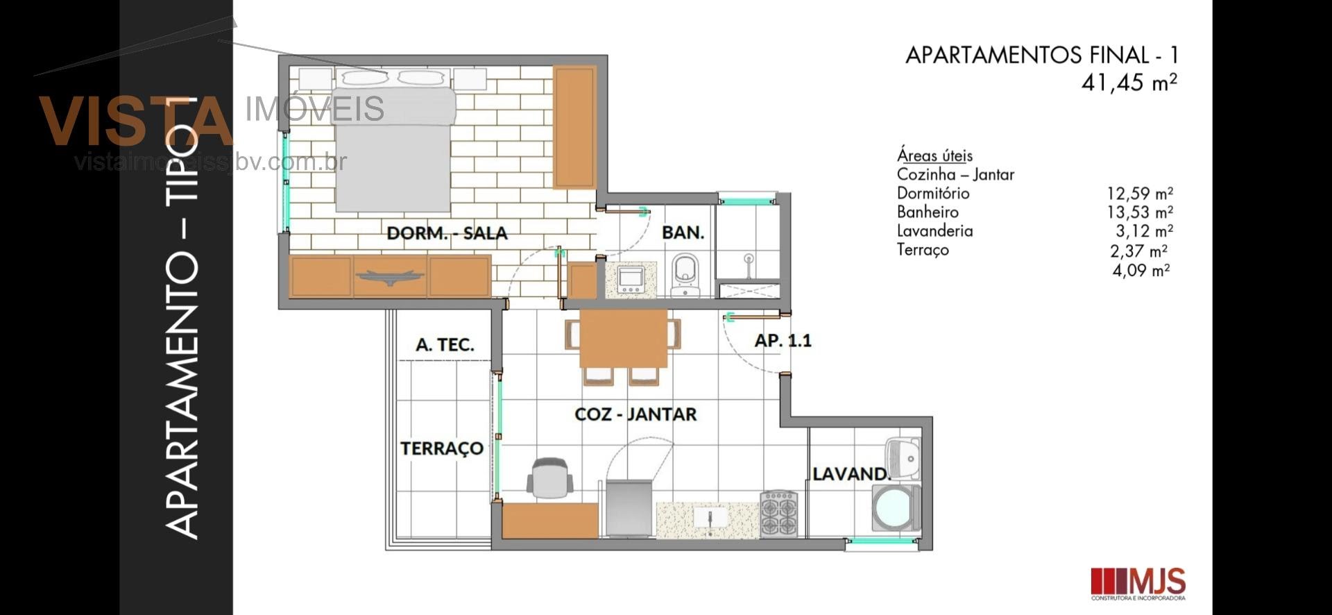 Apartamento à venda com 1 quarto, 1 banheiro, 1 vaga e 37m² no Jardim Satelite, São João da Boa Vista (SP) — foto 5 de 10