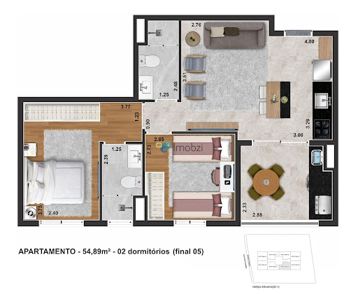 Apartamento à Venda na Mooca, 1 Dorm, 30m² por R$350.000