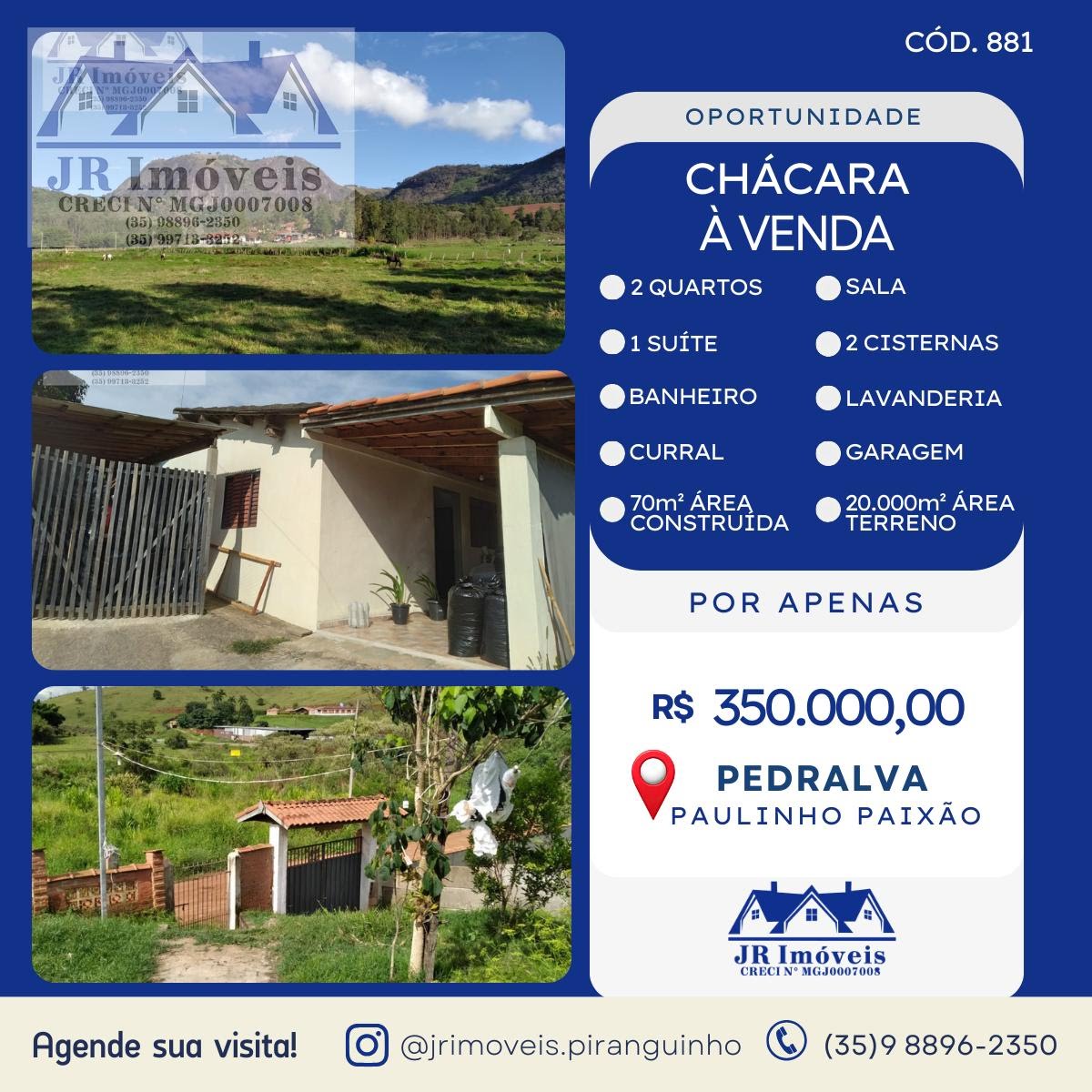 Rural à venda com 20000m² de terreno no Paulino Paixao, Pedralva — foto principal