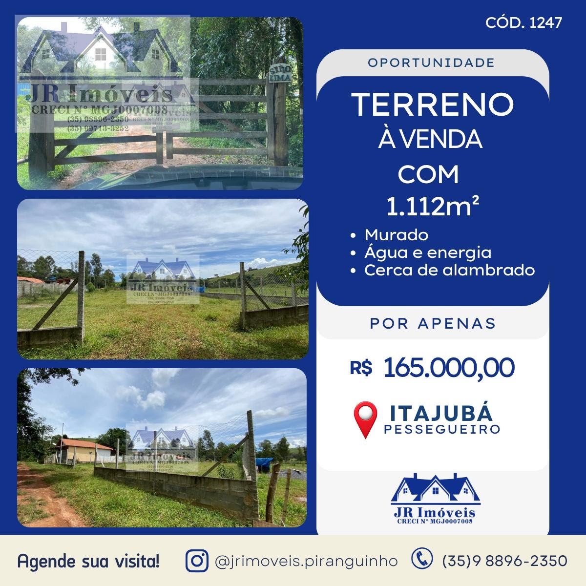 Terreno à venda com 1112m² de terreno no Pessegueiro, Itajubá — foto principal