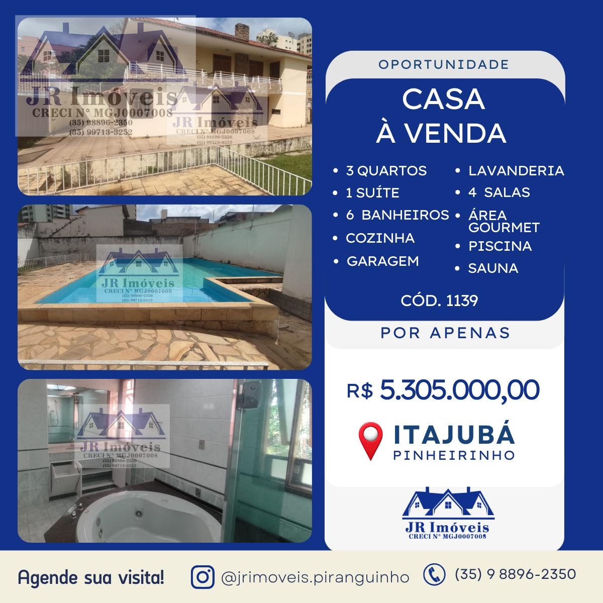 Casa à venda com 3 quartos, 4 banheiros, 3 vagas e 1350m² no Pinheirinho, Itajubá — foto principal