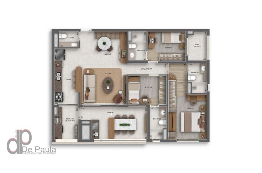 Planta apto 113 m2