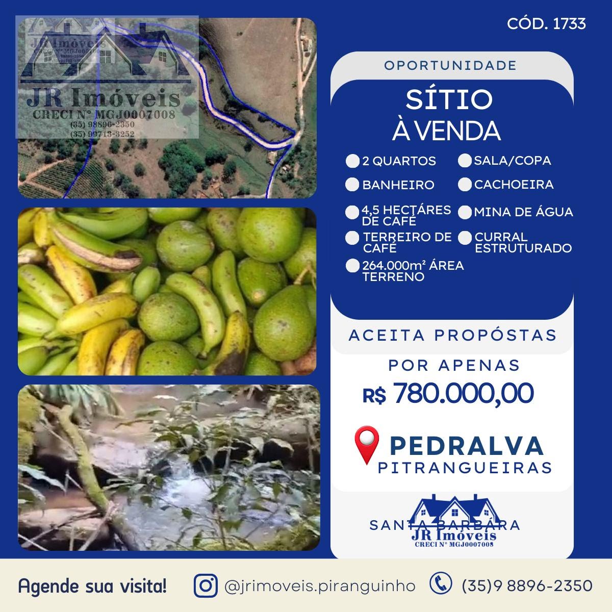 Rural à venda com 264000m² de terreno no Pitangueiras, Pedralva — foto principal