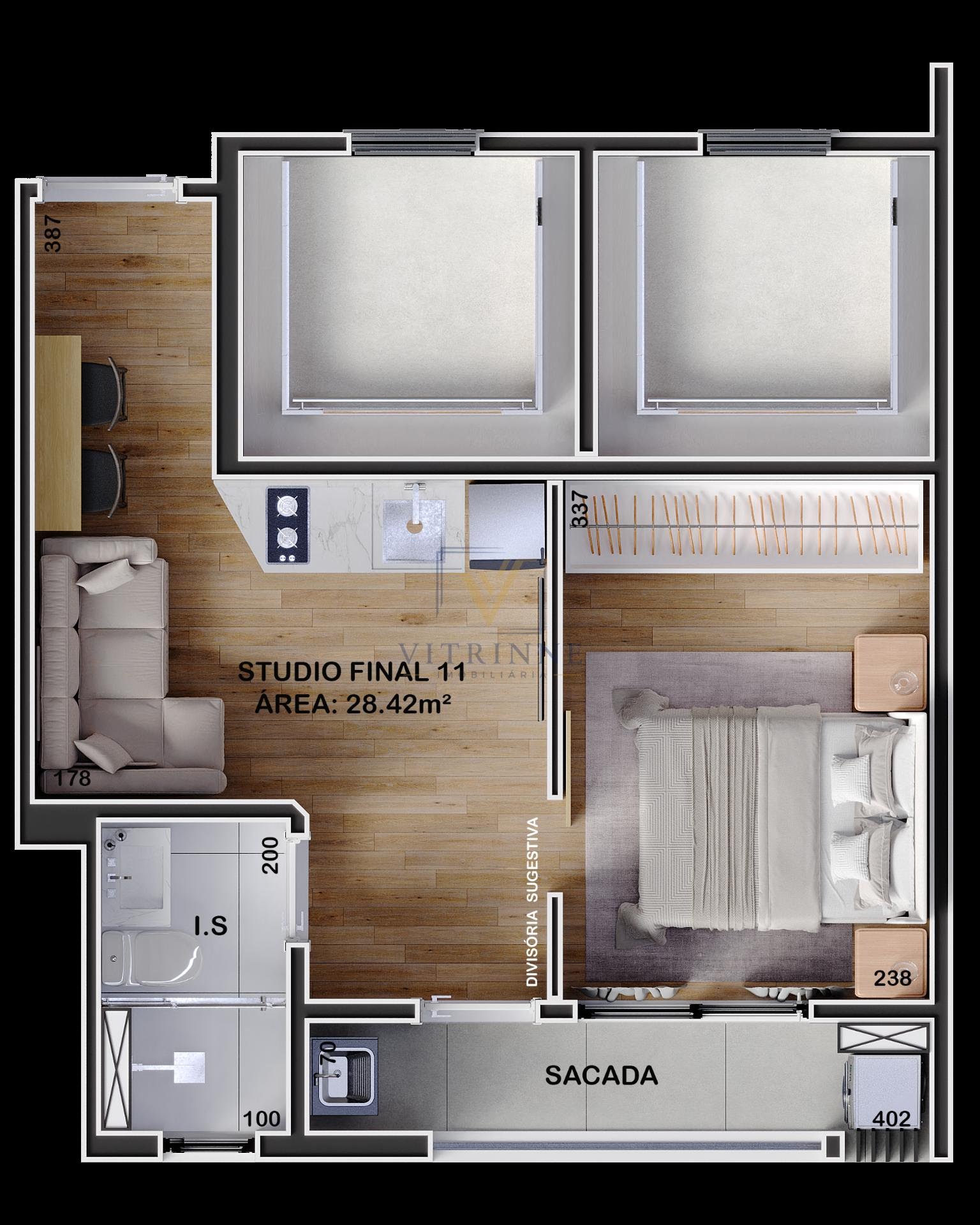 Apartamento à venda com 1 quarto, 1 banheiro e 30m² no Boa Vista, Curitiba (PR) — foto 7 de 18