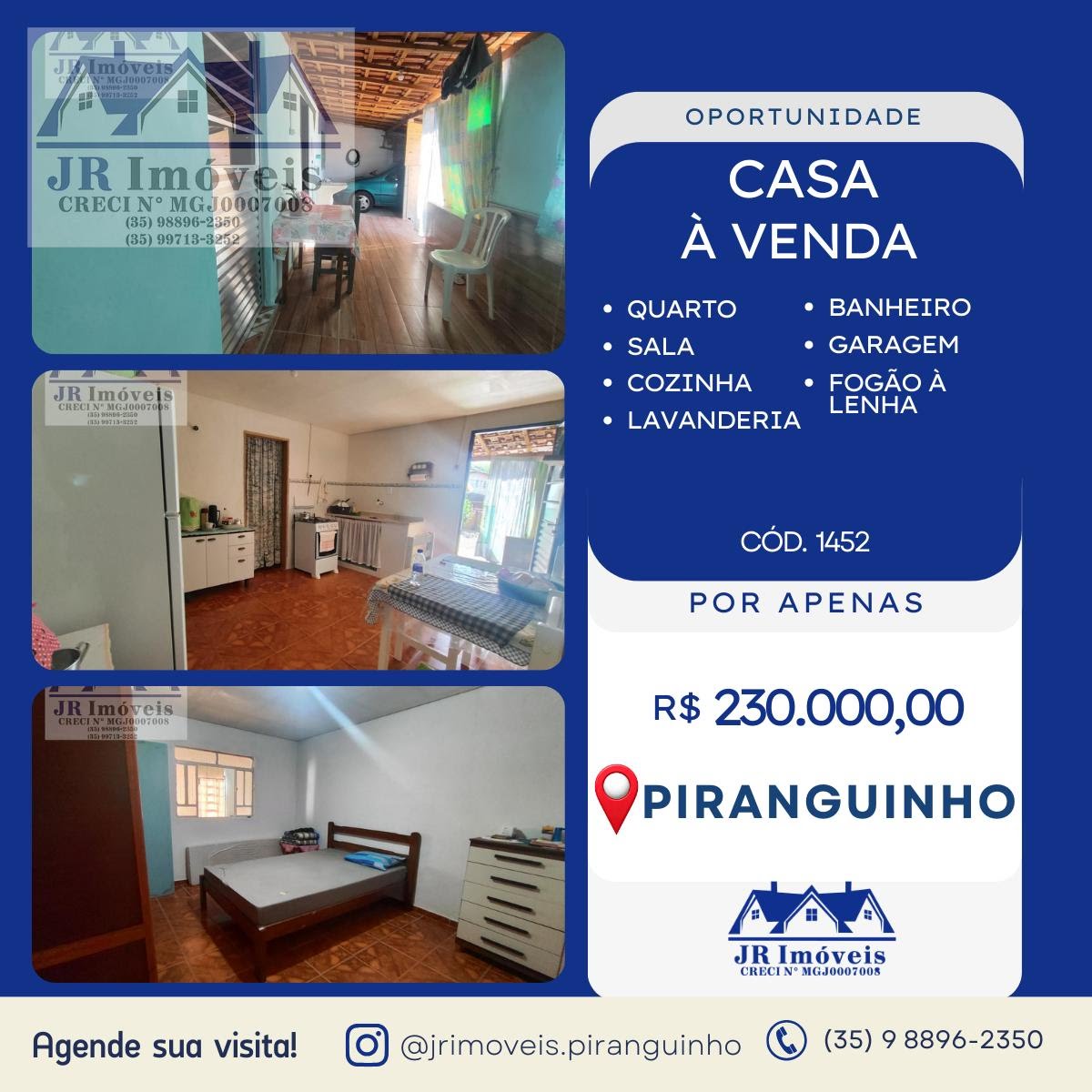 Casa à venda com 1 quarto, 1 banheiro, 1 vaga e 369m² no Bairro Santa Barbara, Piranguinho — foto principal