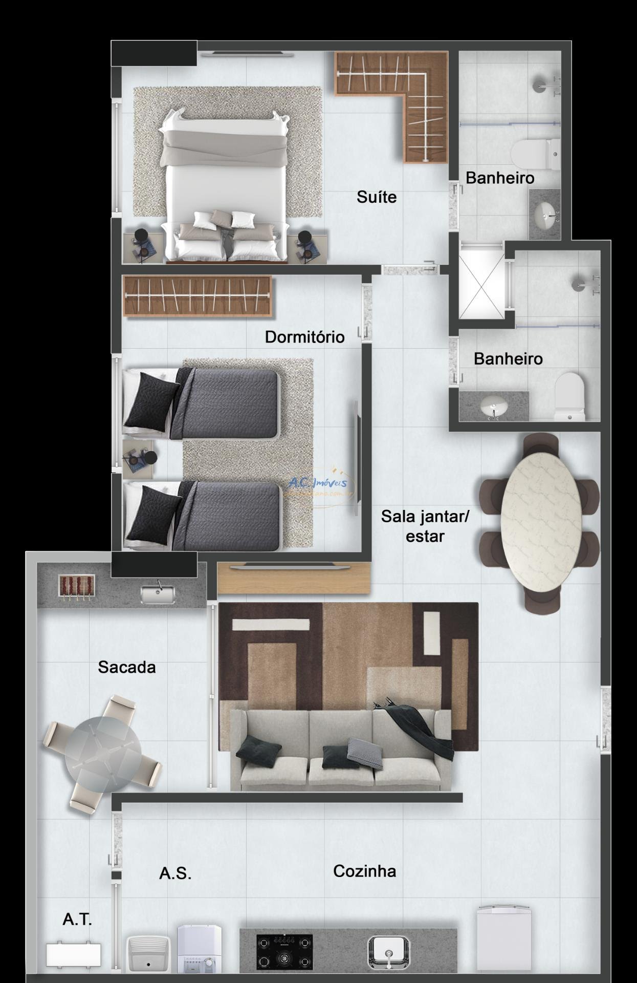 Apartamento à venda com 2 quartos, 1 suíte, 1 vaga e 68m² no Aviação, Praia Grande (SP) — foto 23 de 23