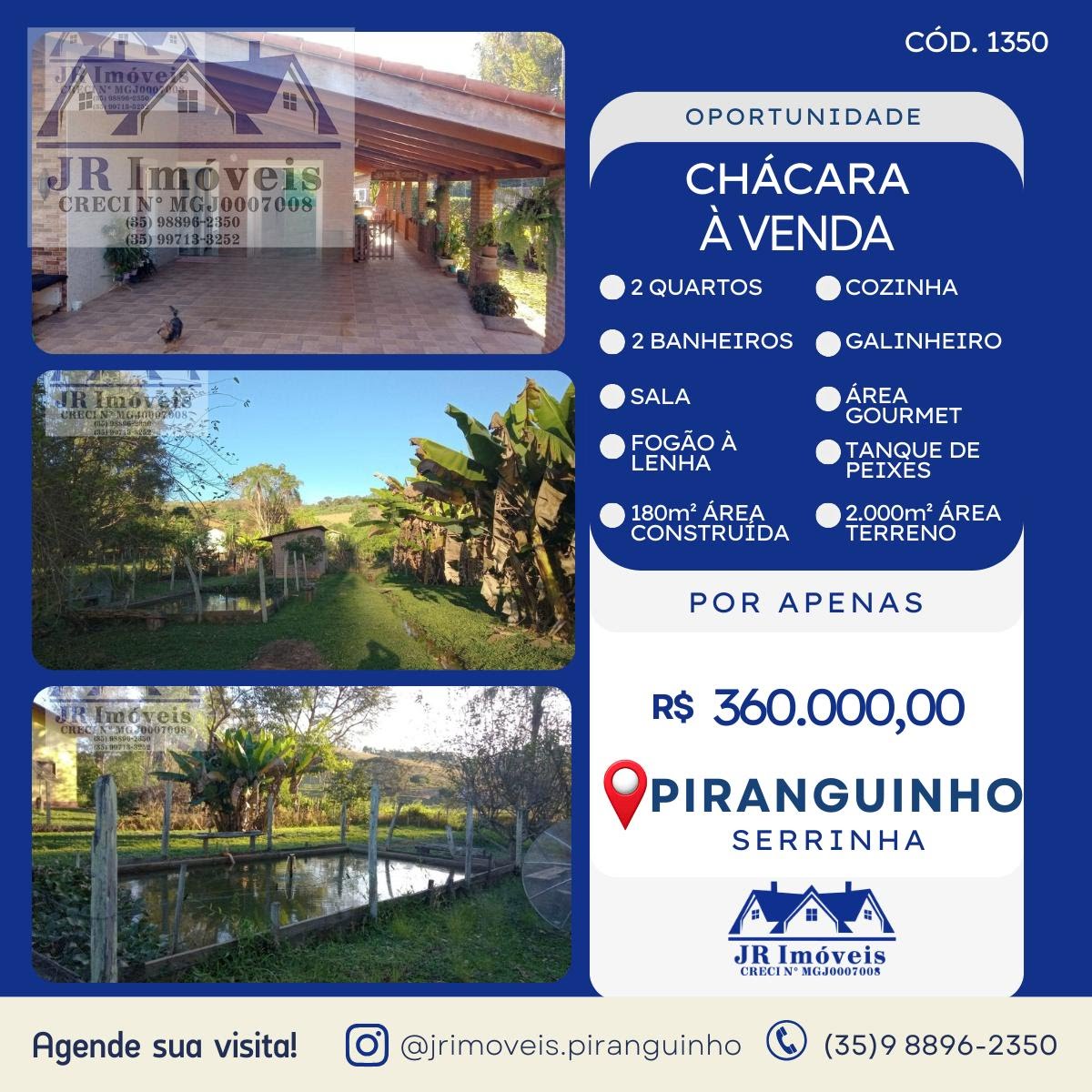 Rural à venda com 2000m² de terreno no Serrinha, Piranguinho — foto principal