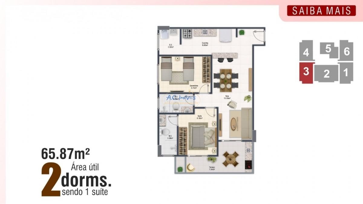 Apartamento à venda com 2 quartos, 1 suíte, 1 vaga e 66m² no Vila Assuncao, Praia Grande (SP) — foto 15 de 21