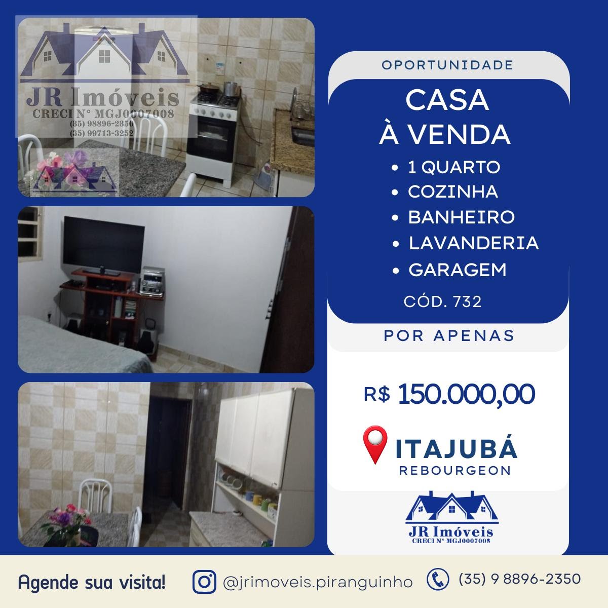 Casa à venda com 1 quarto, 1 banheiro, 1 vaga e 100m² no Rebourgeon, Itajubá — foto principal