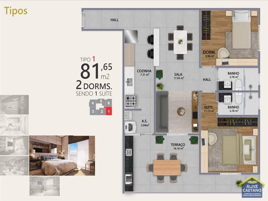 Apartamento à venda com 2 quartos, 1 suíte, 1 vaga e 74m² no Canto do Forte, Praia Grande (SP) — foto 11 de 18