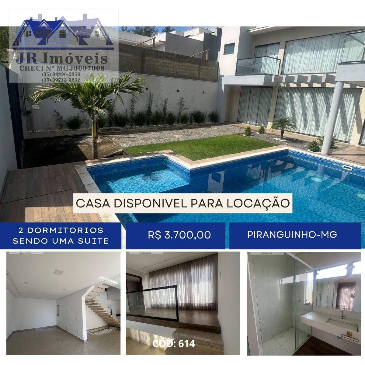 Casa para alugar com 2 quartos, 2 banheiros e 3 vagas no Centro, Piranguinho — foto principal