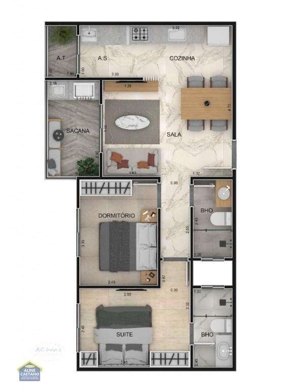 Apartamento à venda com 2 quartos, 1 suíte, 1 vaga e 59m² no Nova Mirim, Praia Grande (SP) — foto 9 de 20