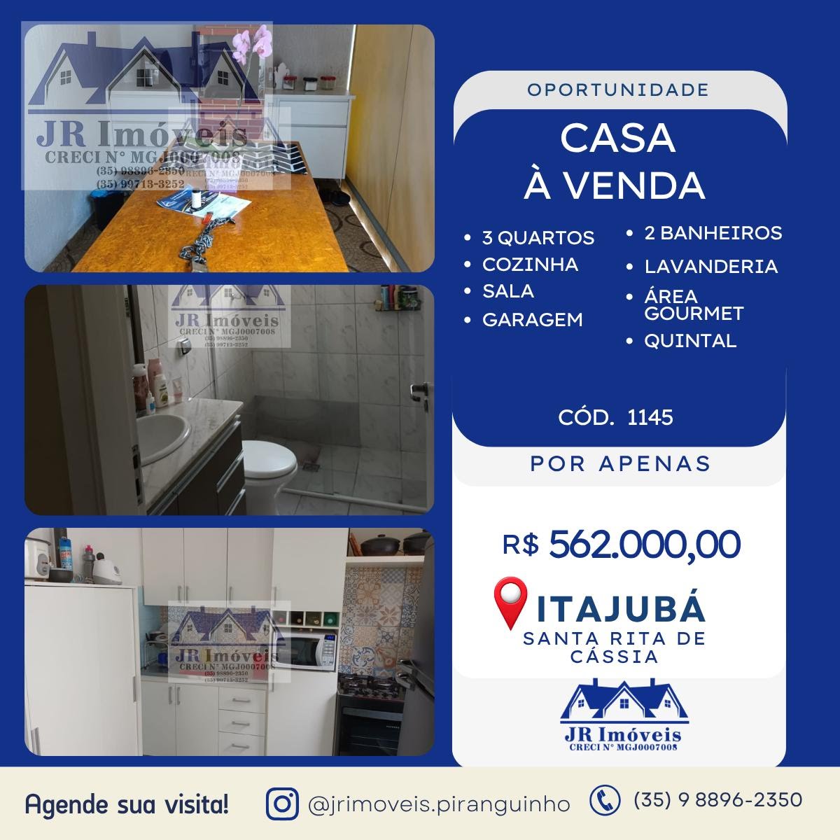 Casa à venda com 3 quartos, 2 banheiros, 1 vaga e 200m² no Santa Rita de Cassia, Itajubá — foto principal