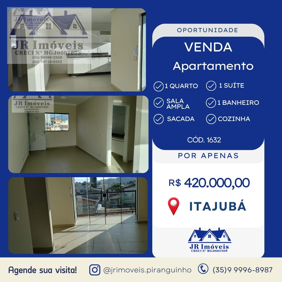 Apartamento à venda com 1 quarto, 1 banheiro e 1 vaga no Morro Chic, Itajubá — foto principal