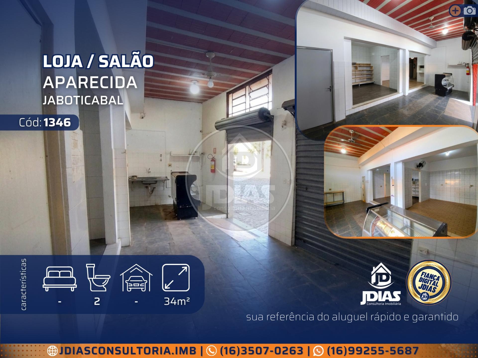 Loja-Salão, 34 m² - Foto 1