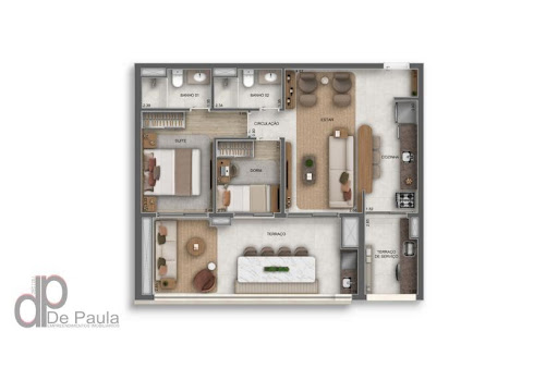 Planta apto 79 m2