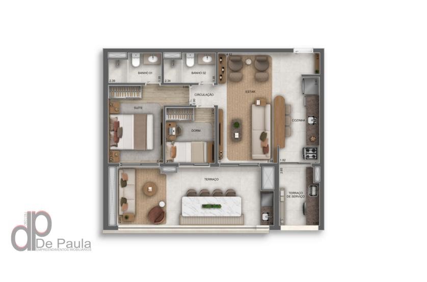 Planta apto 79 m2