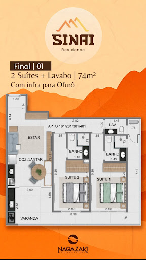 Apartamento no Tenório, Ubatuba. Plantas de 36 a 116m²