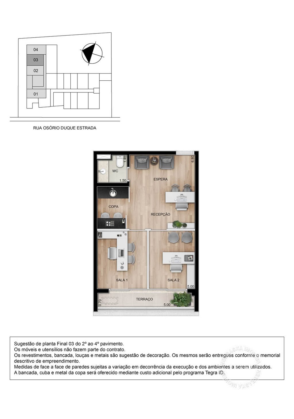 Planta 01 - sala comercial 43m2