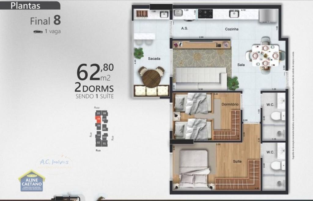 Apartamento à venda com 2 quartos, 1 suíte, 1 vaga e 64m² no Guilhermina, Praia Grande (SP) — foto 12 de 27