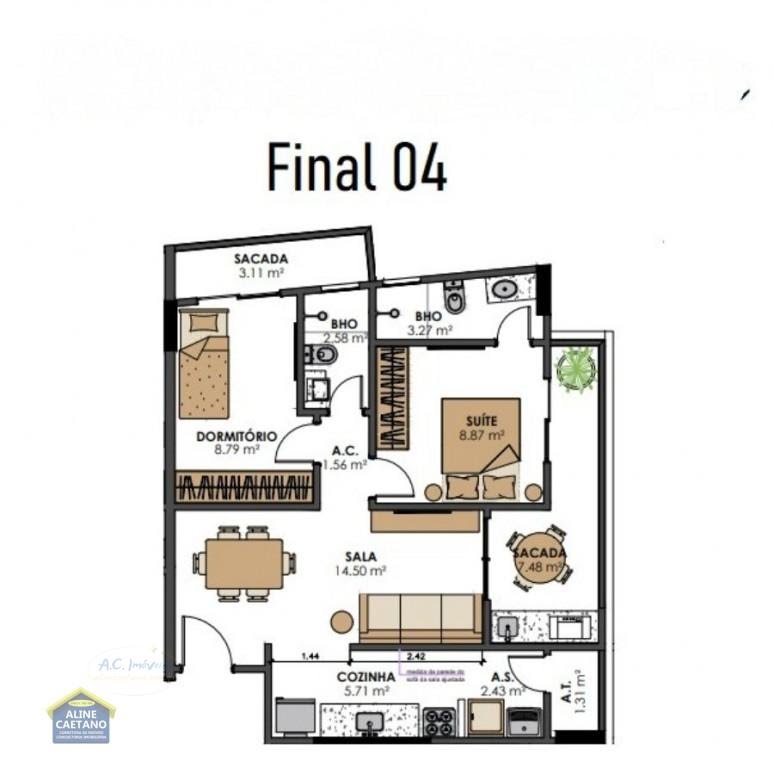 Apartamento à venda com 2 quartos, 1 suíte, 1 vaga e 72m² no Vila Tupi, Praia Grande (SP) — foto 20 de 21