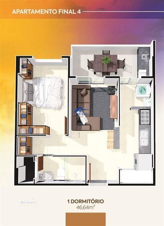 Apartamento à venda com 1 quarto, 1 banheiro, 1 vaga e 47m² no Vila Caiçara, Praia Grande (SP) — foto 22 de 22