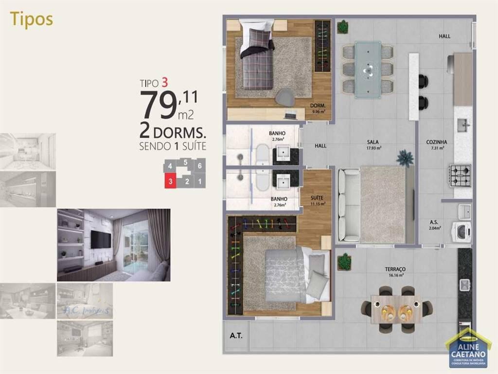 Apartamento à venda com 2 quartos, 1 suíte, 1 vaga e 74m² no Canto do Forte, Praia Grande (SP) — foto 13 de 18