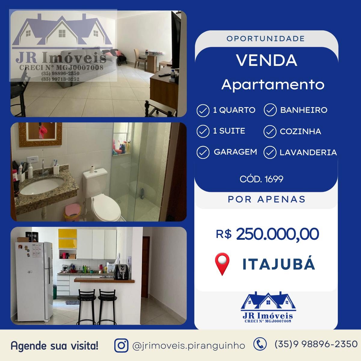 Apartamento à venda com 1 quarto e 1 banheiro no Santa Rosa, Itajubá — foto principal