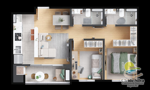 Apto 52,25 m²