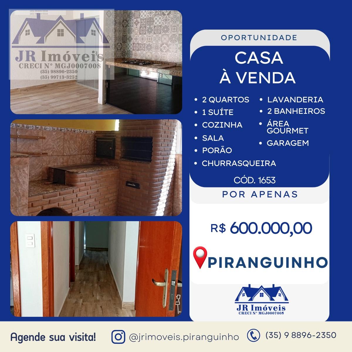 Casa à venda com 2 quartos, 2 banheiros e 117m² no Centro, Piranguinho — foto principal