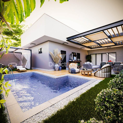 Casa térrea em construção com acabamento de alto padrão no condomínio Safira