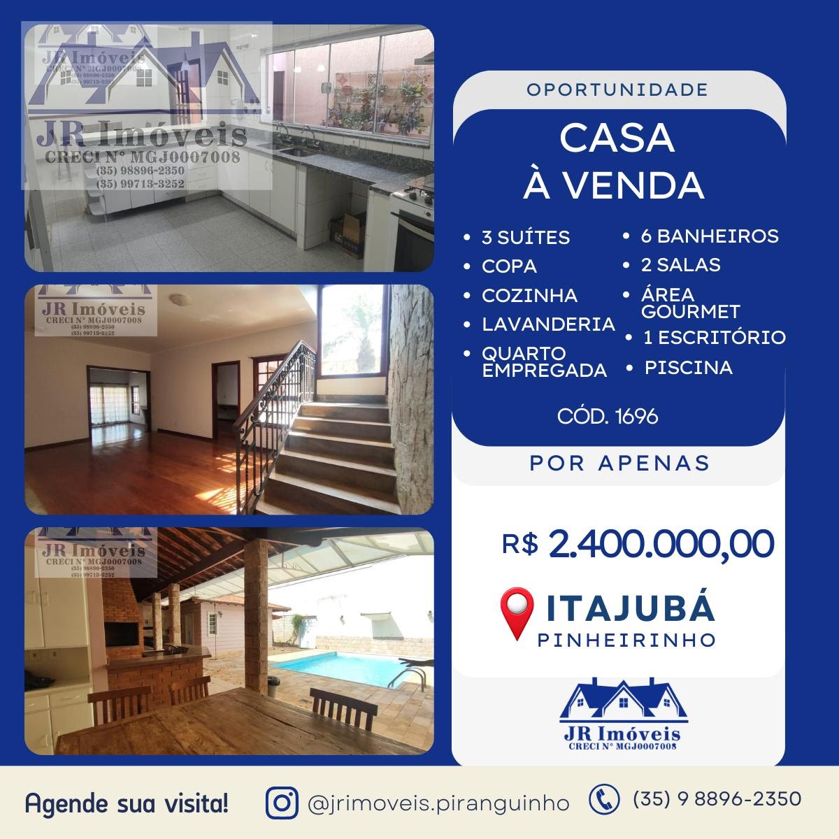 Casa à venda com 3 quartos, 6 banheiros e 700m² no Pinheirinho, Itajubá — foto principal