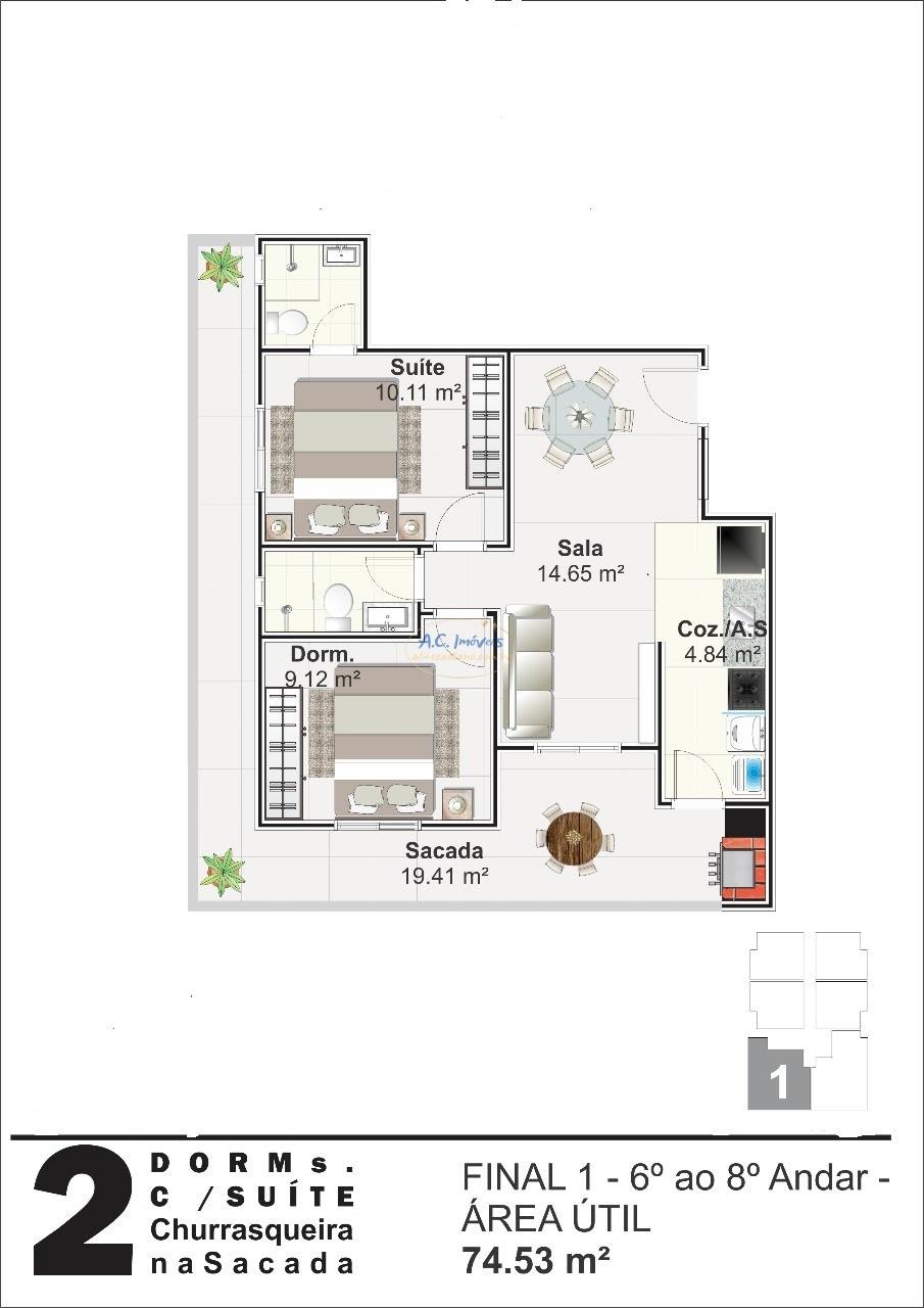Apartamento à venda com 2 quartos, 1 suíte, 1 vaga e 64m² no Nova Mirim, Praia Grande (SP) — foto 28 de 30