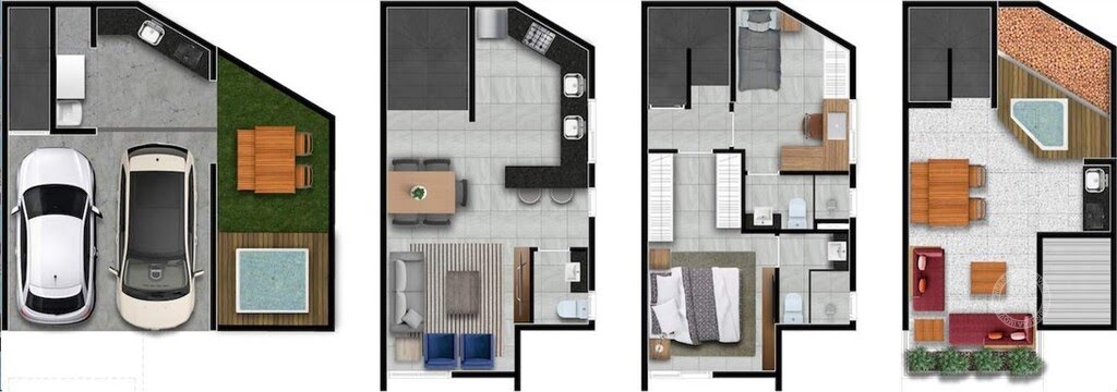 Planta 03 - 2 dorm 154m²