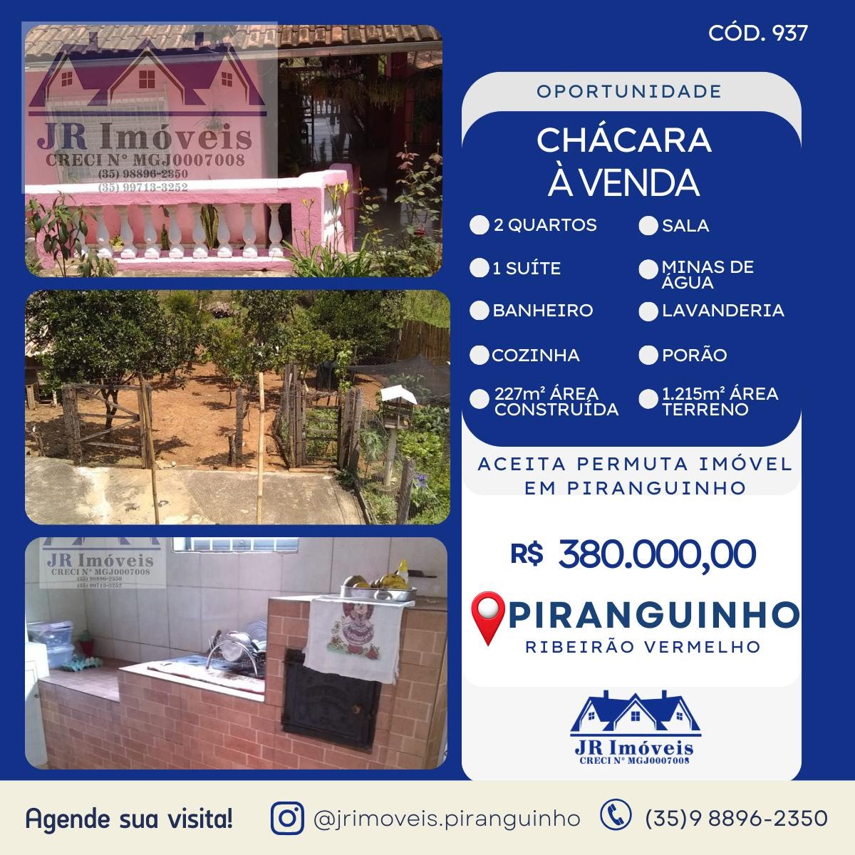 Rural à venda com 1215m² de terreno no Ribeirão Vermelho, Piranguinho — foto principal